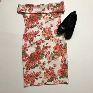 Love Chesley Dress Floral Mauve Mock Neck  off sho